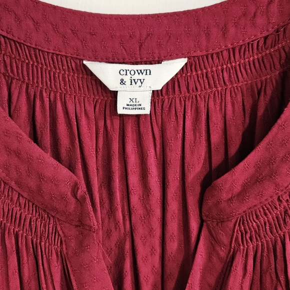 Crown & Ivy Deep Red Blouse - Picture 2 of 3